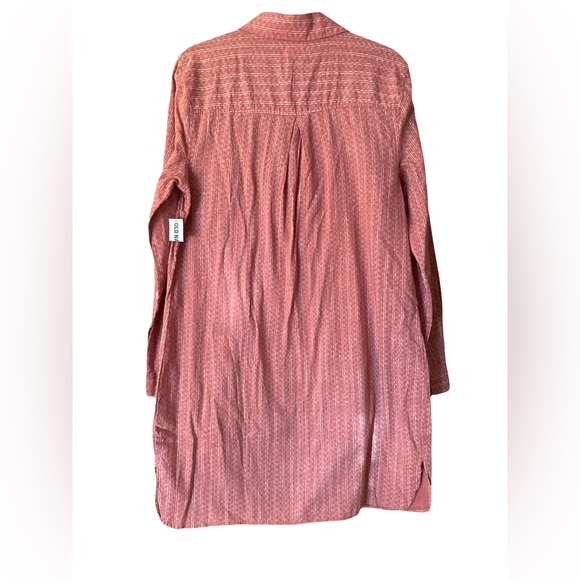 Old Navy Women’s Pink Button Up pullover t shirt dress long sleeve size large - Picture 2 of 8